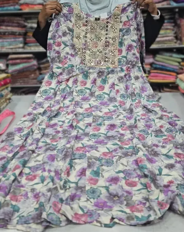Premium Rayon Anarkali Long Top | AK1353